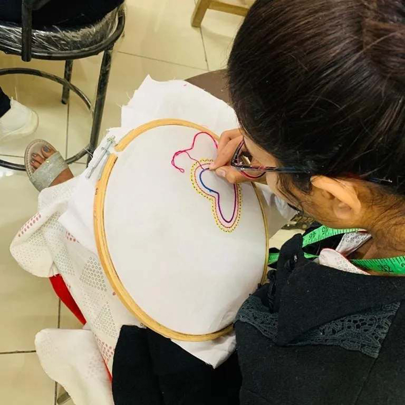 Traditional embroidery hooping